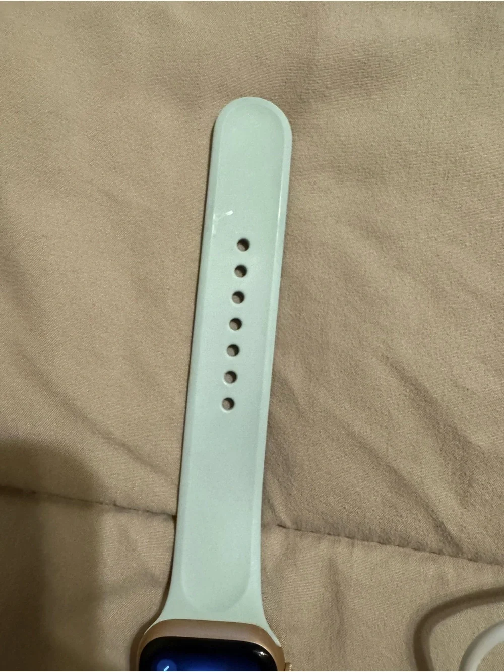 Apple Watch with Mint Green Sport Band and Charger